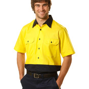 High Vis Cotton Drill Safety Shirt